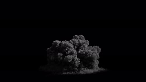 Massive dust explosion on transparent background