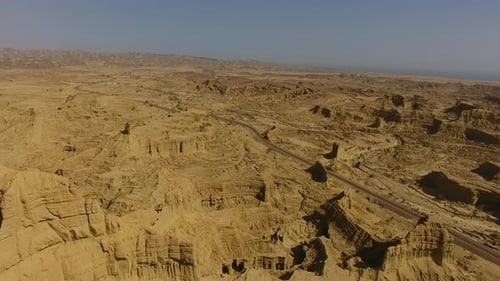 Aerial view of desert, Gwadar, Balochistan, Pakistan.