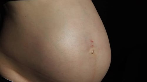 Close Up of Pregnant Woman's Belly