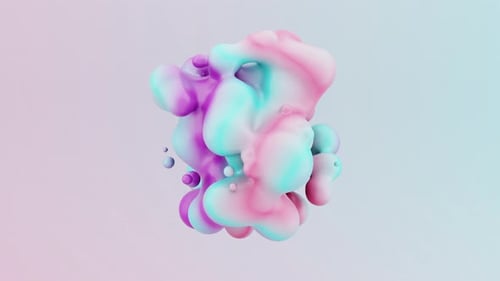 Pastel Colors Meta Balls Morphing 3D Blobs Seamless Loop