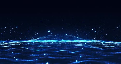 Digital Blue Particle Waves Fluid Motion Background