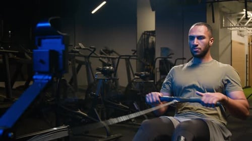 African American Muscular Man Multiethnic Athlete Sportsman Bodybuilder Male in Gym Training Sport