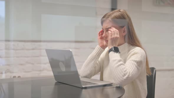 Female Employee with Migraine at Workspace, Business, Corporate Stock ...