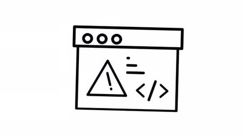 Animación del icono de línea de alerta de error de seguridad del sitio web