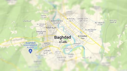 Baghdad Capital Of Iraq Paper Map, Slider Shot
