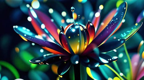 Funkelnde Neon-Kristallblumen