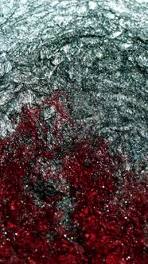 Abstract Shimmering Red and Silver Liquid