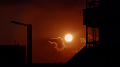 Cinematic Timelapse of Sunset in Unnamed Unrecognizable City