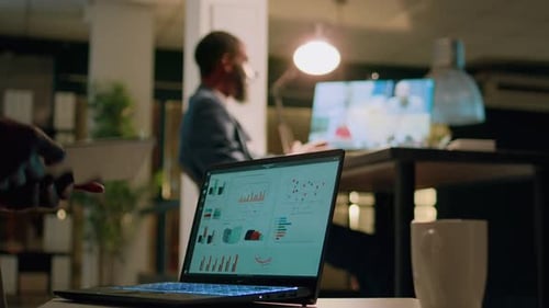 Business Meeting Late at Night in Office