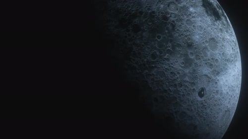 Close-Up 3D Animated Time Lapse of Phases of Moon. Beautiful Nightly Moon
