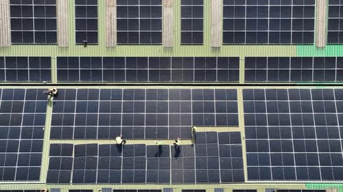 Installation of photovoltaic panels on factory roof