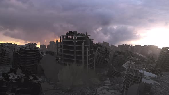 building collapsing after earthquake, 3d rendering, Backgrounds Motion ...