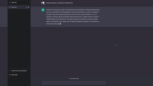 An interactive conversation with an AI chat program.
