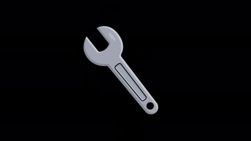 Animated Wrench Tool Icon Rotation Animation