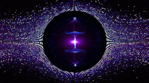 Futuristic Particle Tunnel with Pulsating Abstract Energy Core