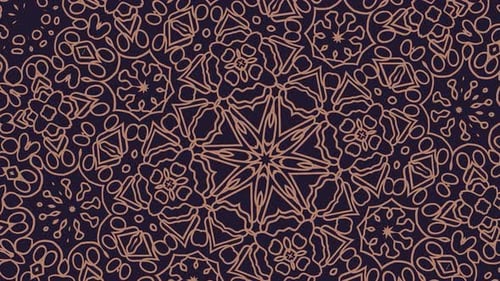 Seamless Kaleidoscopic Abstract Decorative Line Art Pattern Loop