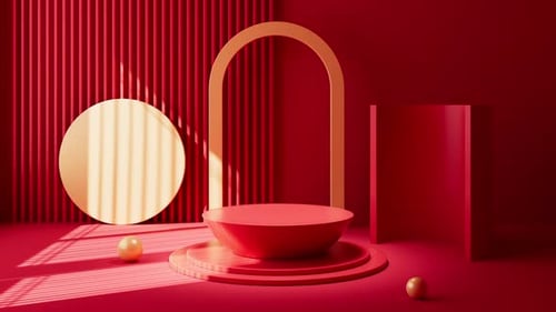 Empty stage and interior geometric architecture