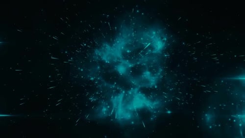 Green Glowing Galaxy Particles Animation