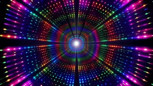 Tunnel lumineux LED au néon coloré abstrait VJ Loop