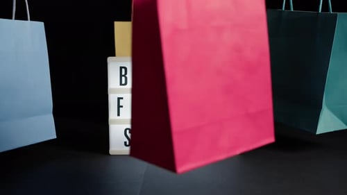 Colorful Shopping Bags for Black Friday Sale