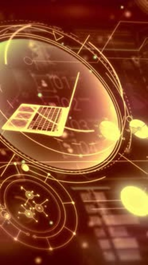 Animated Abstract Infographic Wall with Bitcoin Data