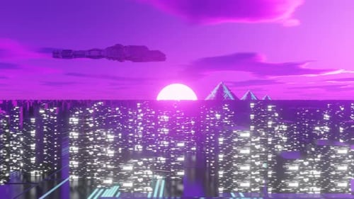 Bright Neon Futuristic Road Loop
