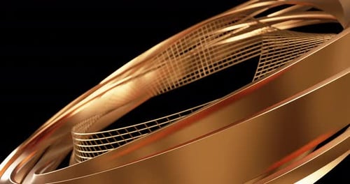 Abstract gold circle geometric with wire background