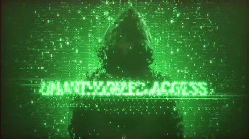 Unauthorized Access On Hacker Cyberattack Symbol