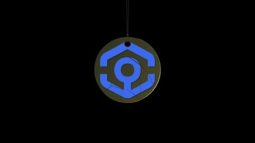 3D Golden Medallion Logo Reveal with Assembling Fragments