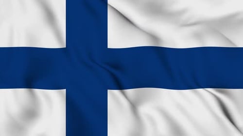 Finland Flag Waving Seamless Loop Animation