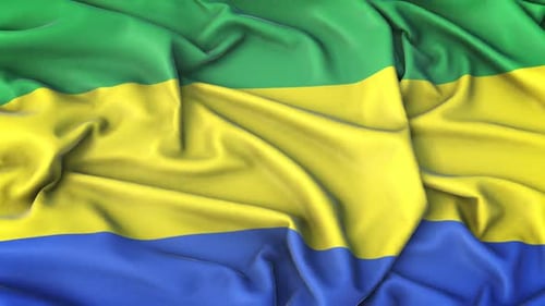 Realistic Waving Flag of Gabon Animation
