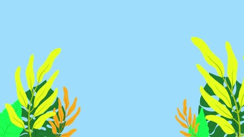 Spring flower cartoon animation with light blue background