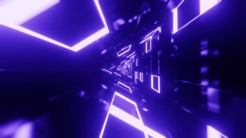Triangle Rotated Mirrored Purple Neon Glass Vj Tunnel Loop