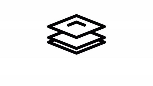 Animated Flat Design Icon of Stacking Layers