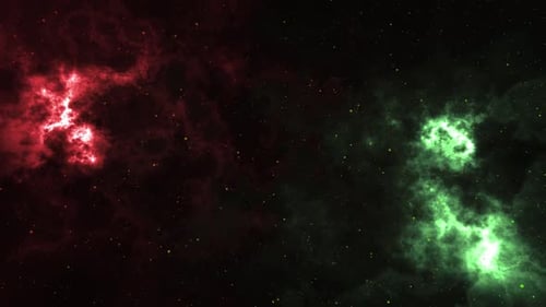 Red and Green Nebula Galaxy Star