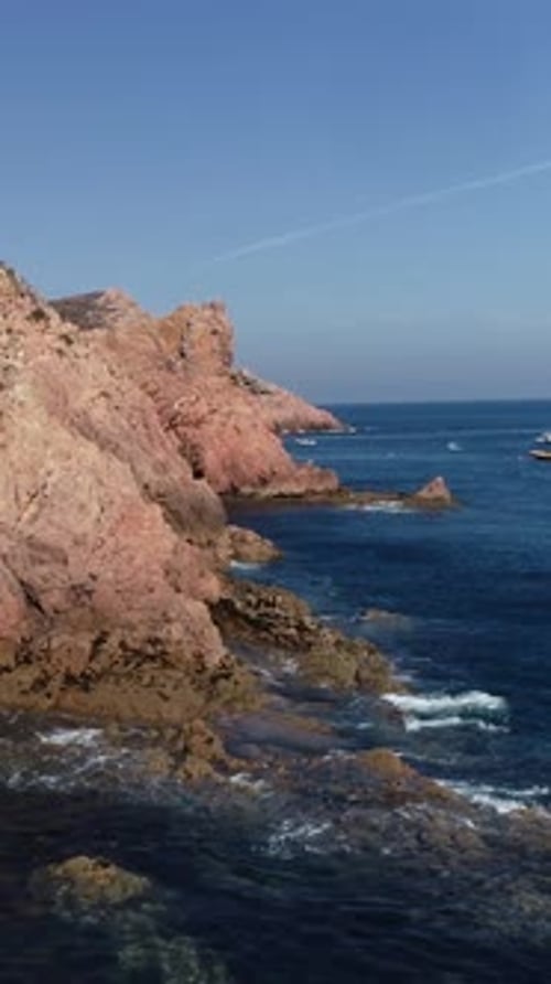 Vertical Video of Berlengas Island in Peniche, Portugal. Travel Destination