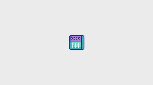 Animated Flat Design Music Equalizer Interface Icon