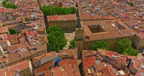 Aerial View Old Town of AixenProvence in the Provence South France
