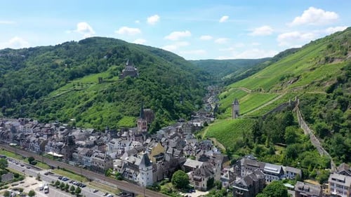 Bacharach panoramic view. Bacharach is a small town in Rhine valley in Rhineland-Palatinate, Germany