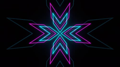 Cyan And Pink Neon Arrows Rotated Background Vj Loop In 4K