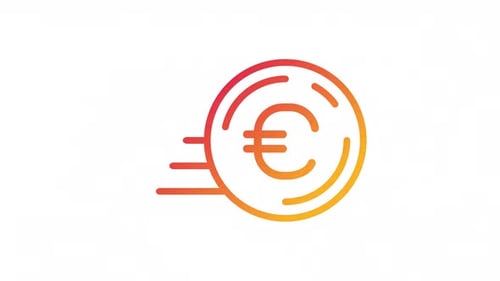 Icône de dégradé euro coulissante animée