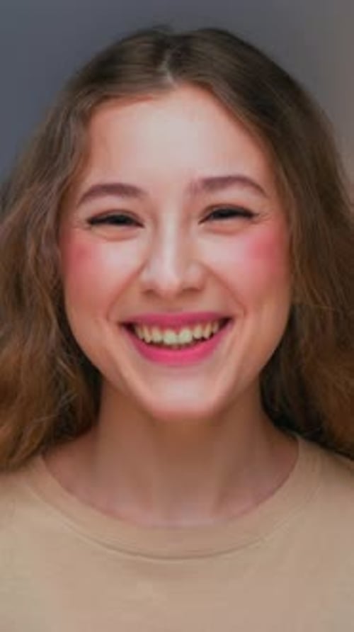 Smiling Woman Winking Close Up Portrait