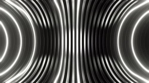 White Neon Oval Side Tunnel Background Vj Loop In 4K