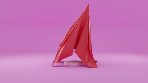 Smooth Fabric Reveal On Pedestal For Product Presentation