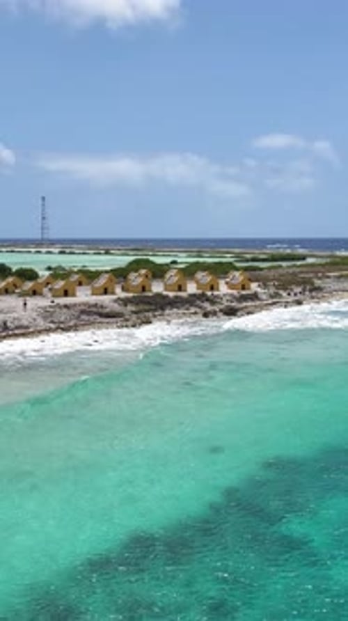 Red Slave Huts At Kralendijk In Bonaire Netherlands Antilles.