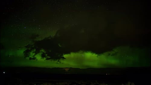 Timelapse of the incredible green Aurora Borealis on show at night in the Scottish Highlands