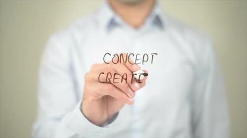 Writing Concept Creation on Glass with a Marker