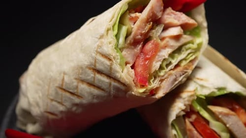 Close Up of Two Delicious Looking Wraps
