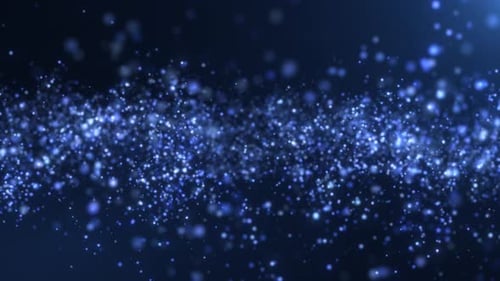 Abstract Blue Glowing Particles Flowing Background Loop