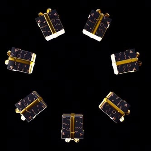 Gift Box Animation Circle Alpha channel